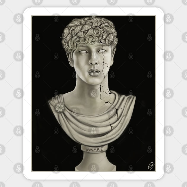 Jin - Antique bust painting Sticker by dangerbeforeyou